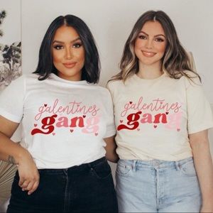 Galentine’s Gang Valentine’s Day Hearts Matching T-Shirt in White